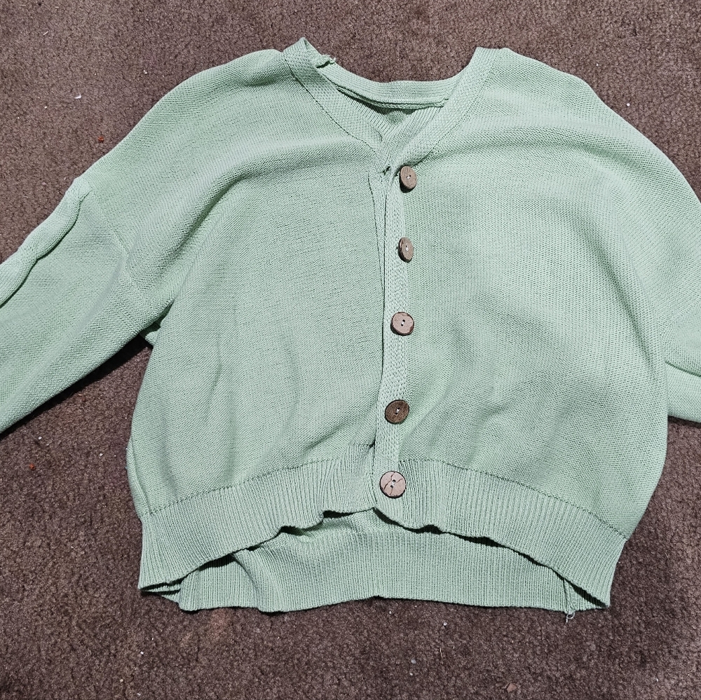 Light green cardigan